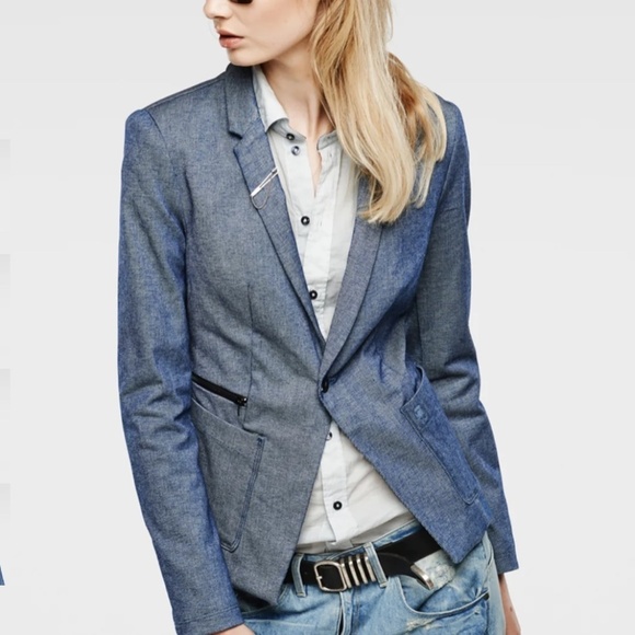 G-star Raw Denim Blue Blazer - 2 - Picture 1 of 14